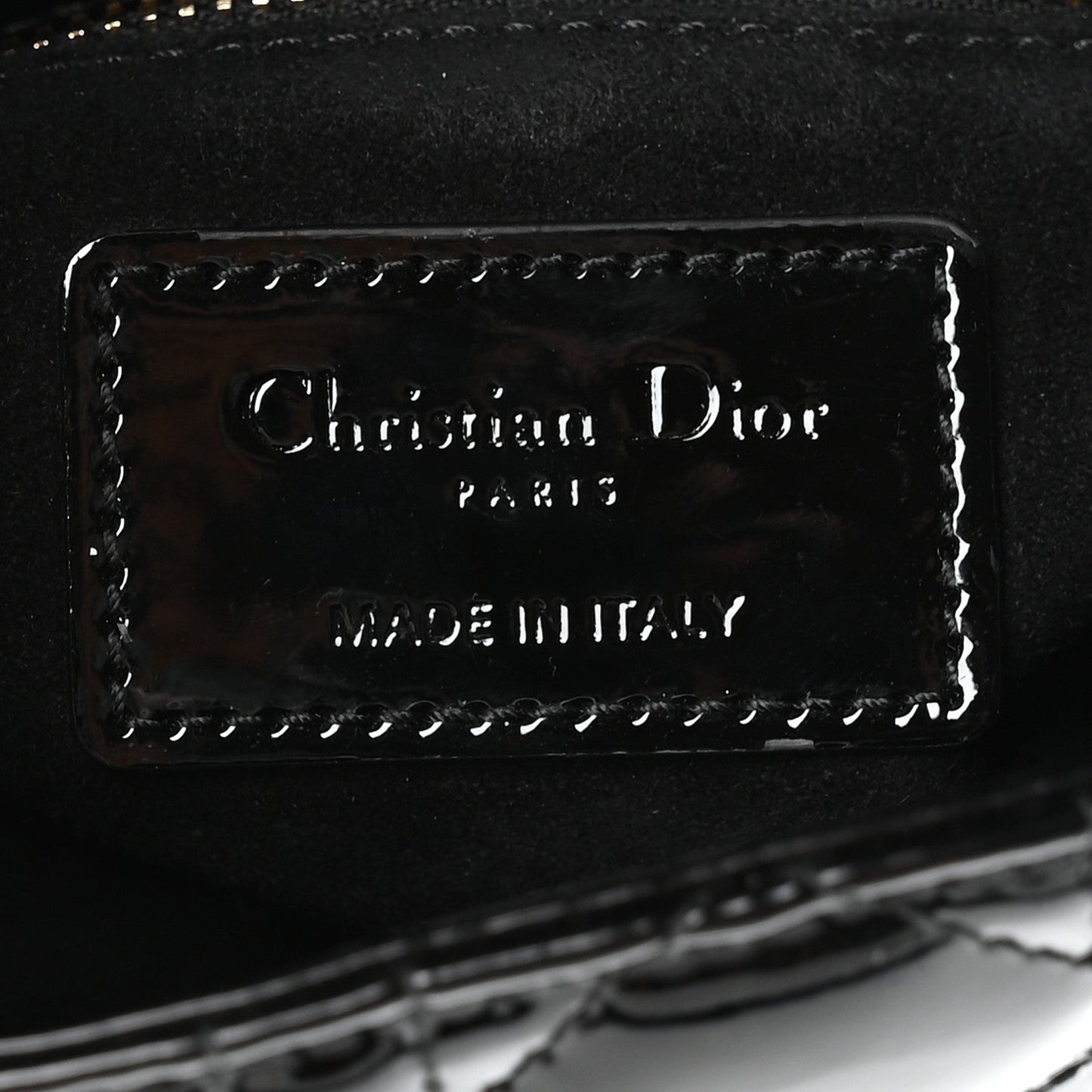Patent Cannage Mini Lady Dior Black