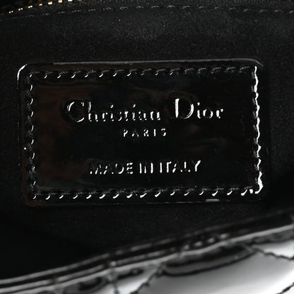 Patent Cannage Mini Lady Dior Black
