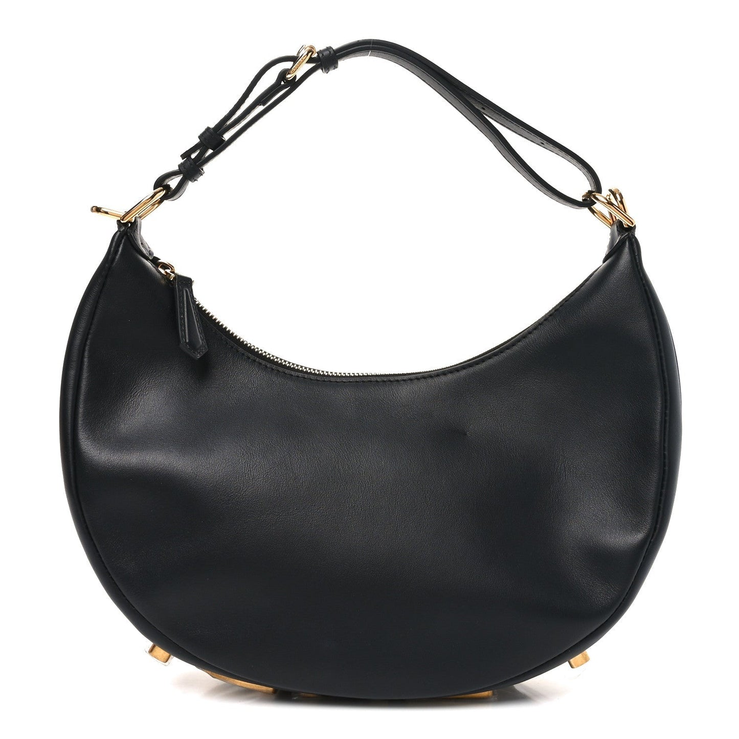 Vitello Grace Matte Small Fendigraphy Hobo Bag Black