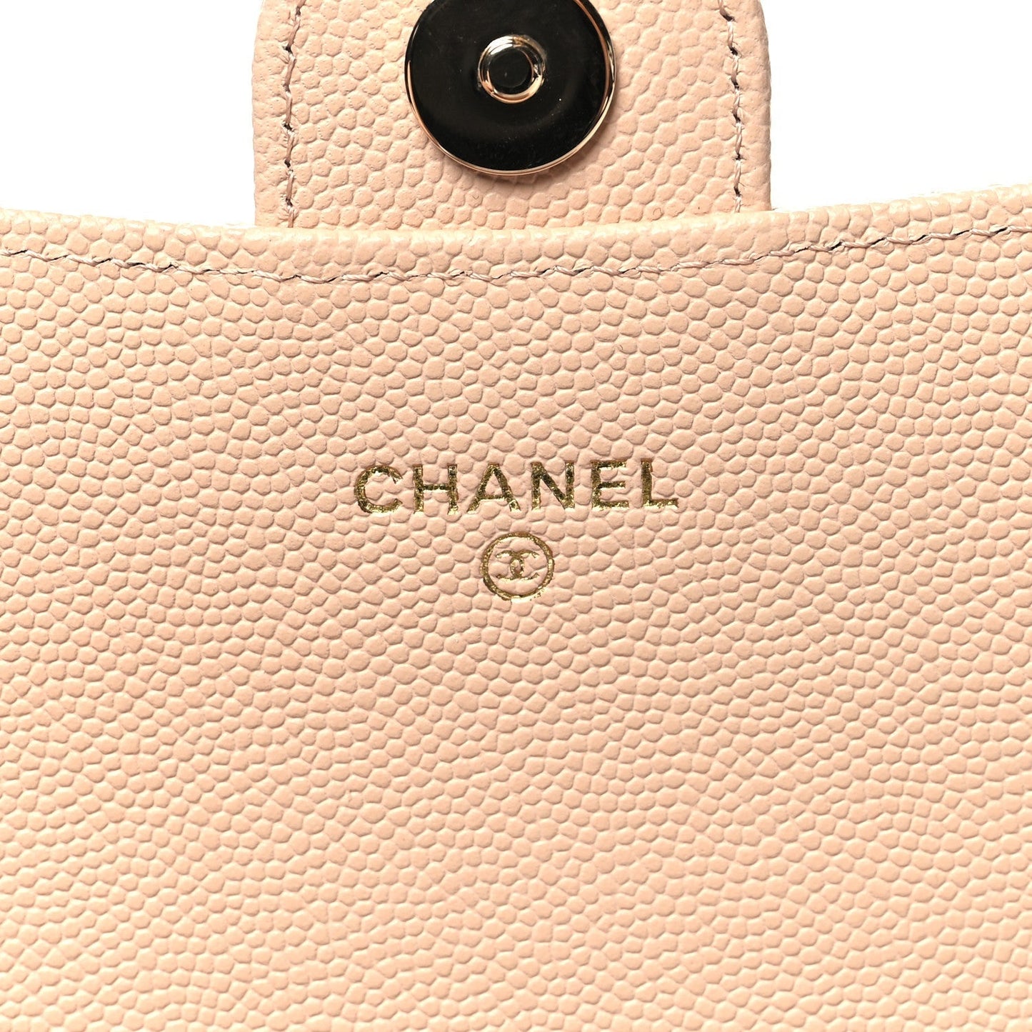 Caviar Quilted Phone Holder Wallet on Removable Chain Light Beige