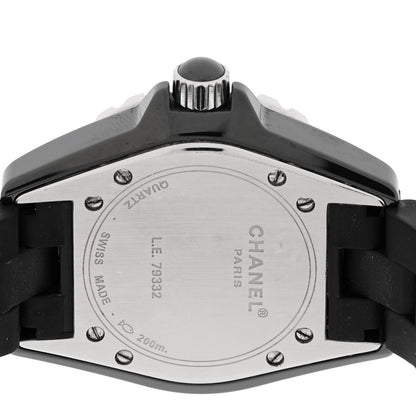 Stainless Steel Matte Ceramic 33mm J12 Quartz Watch Black