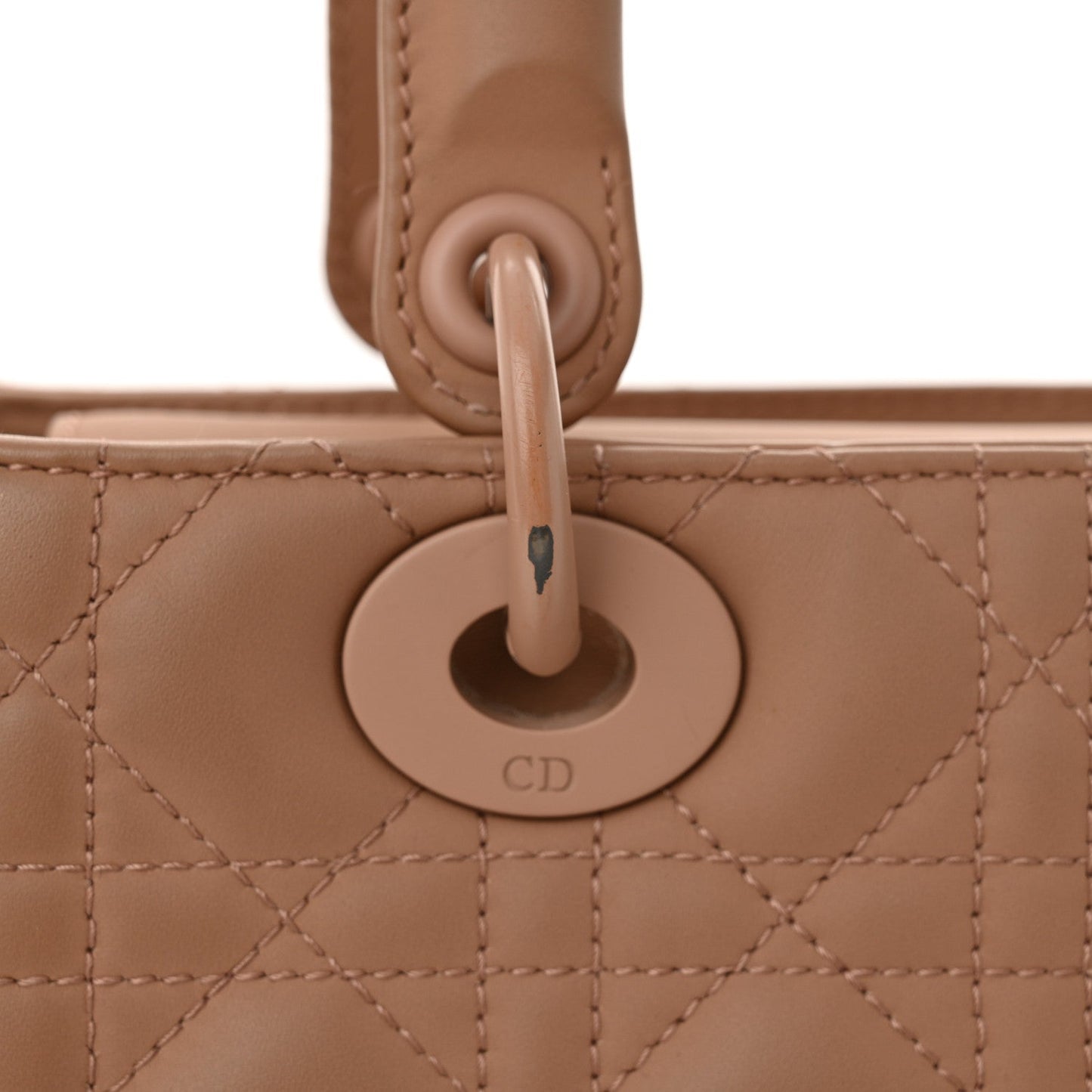 Ultra Matte Calfskin Cannage Medium Lady Dior Beige