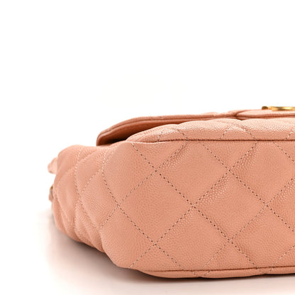 Caviar Quilted Wavy CC Hobo Beige