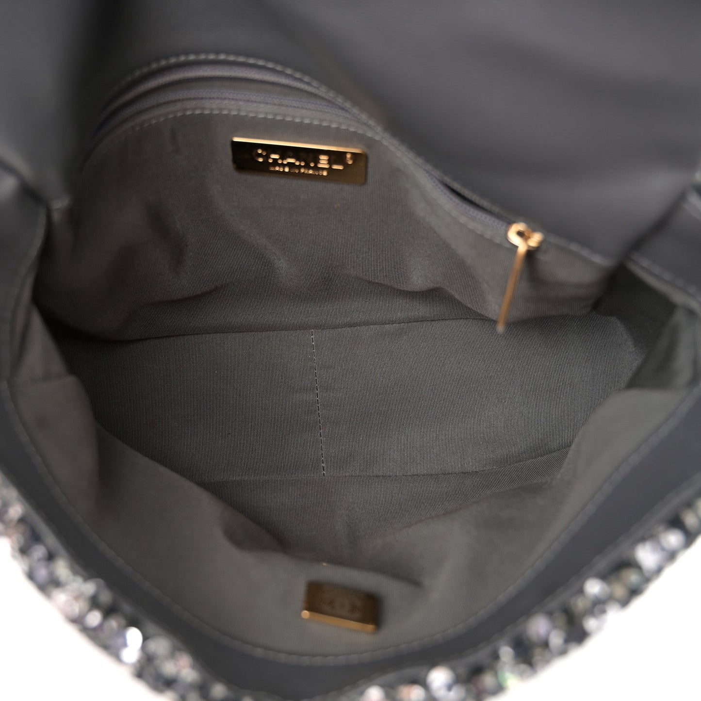 Tweed Sequin Quilted Medium Chanel 19 Flap Black Multicolor