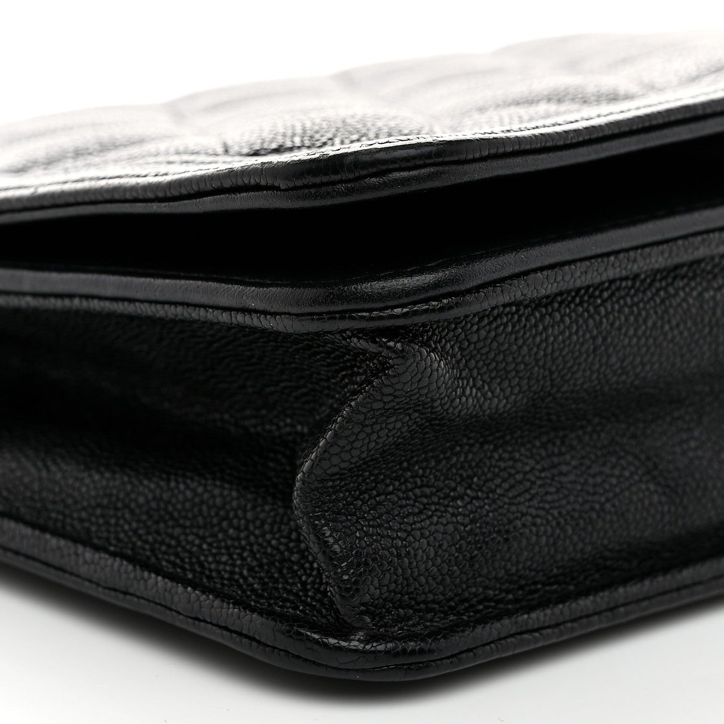 Caviar Quilted Boy Wallet On Chain WOC Black