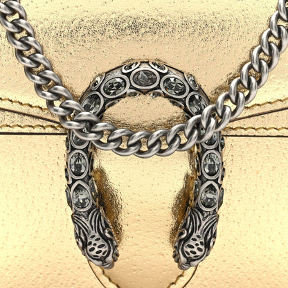 Metallic Calfskin Super Mini Dionysus Shoulder Bag Gold