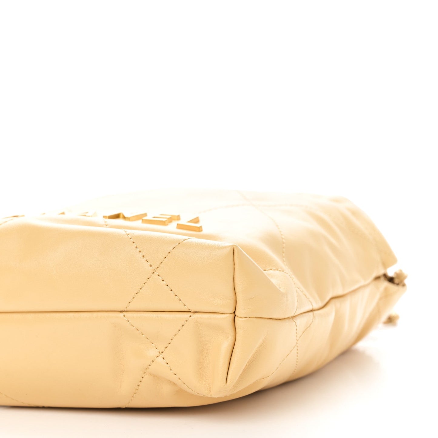 Shiny Calfskin Quilted Mini Chanel 22 Yellow
