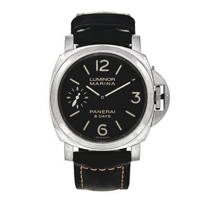 Stainless Steel Calfskin 44mm Luminor Marina Manual Winding Watch Black PAM00510