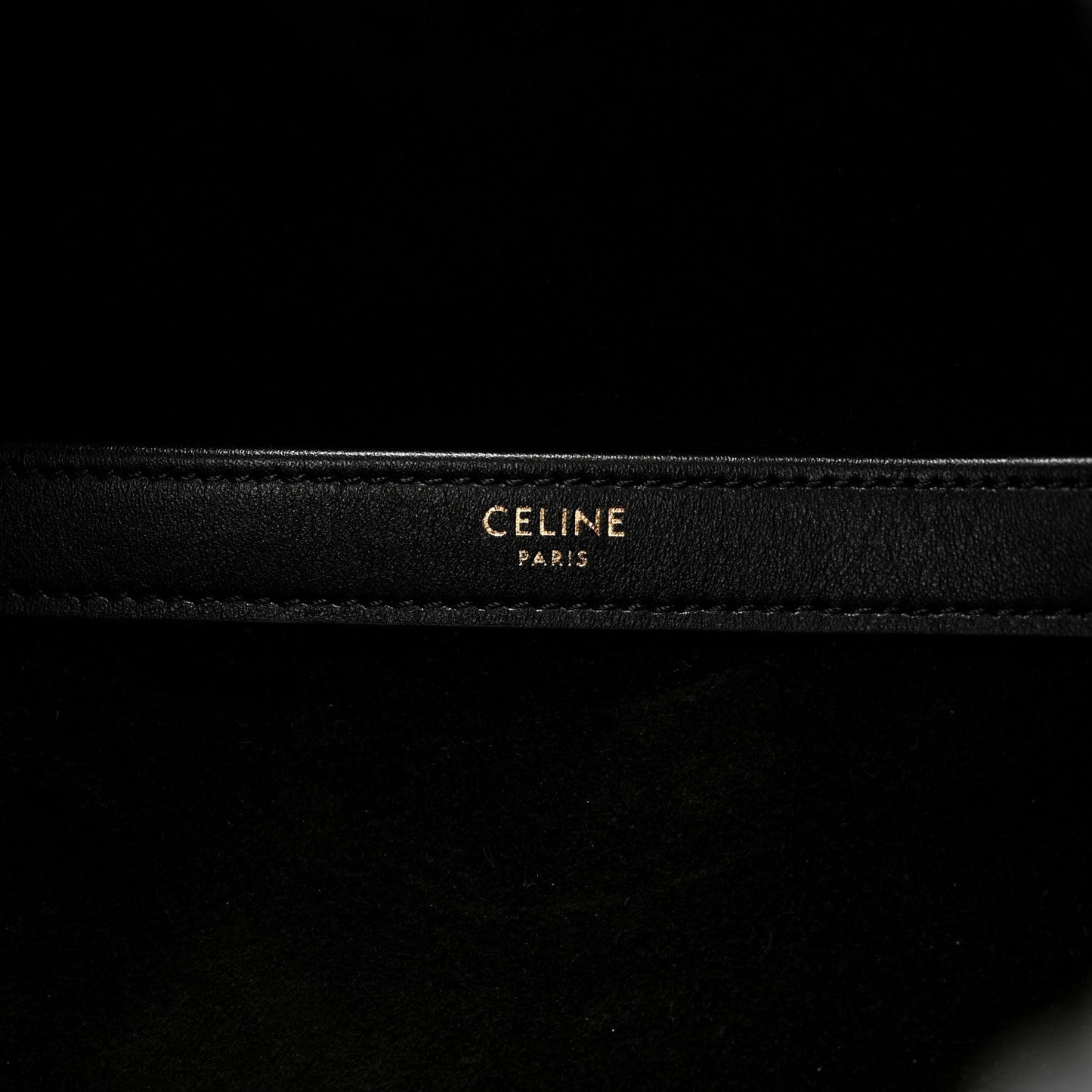 Smooth Calfskin Cuir Triomphe Cabas Drawstring Black