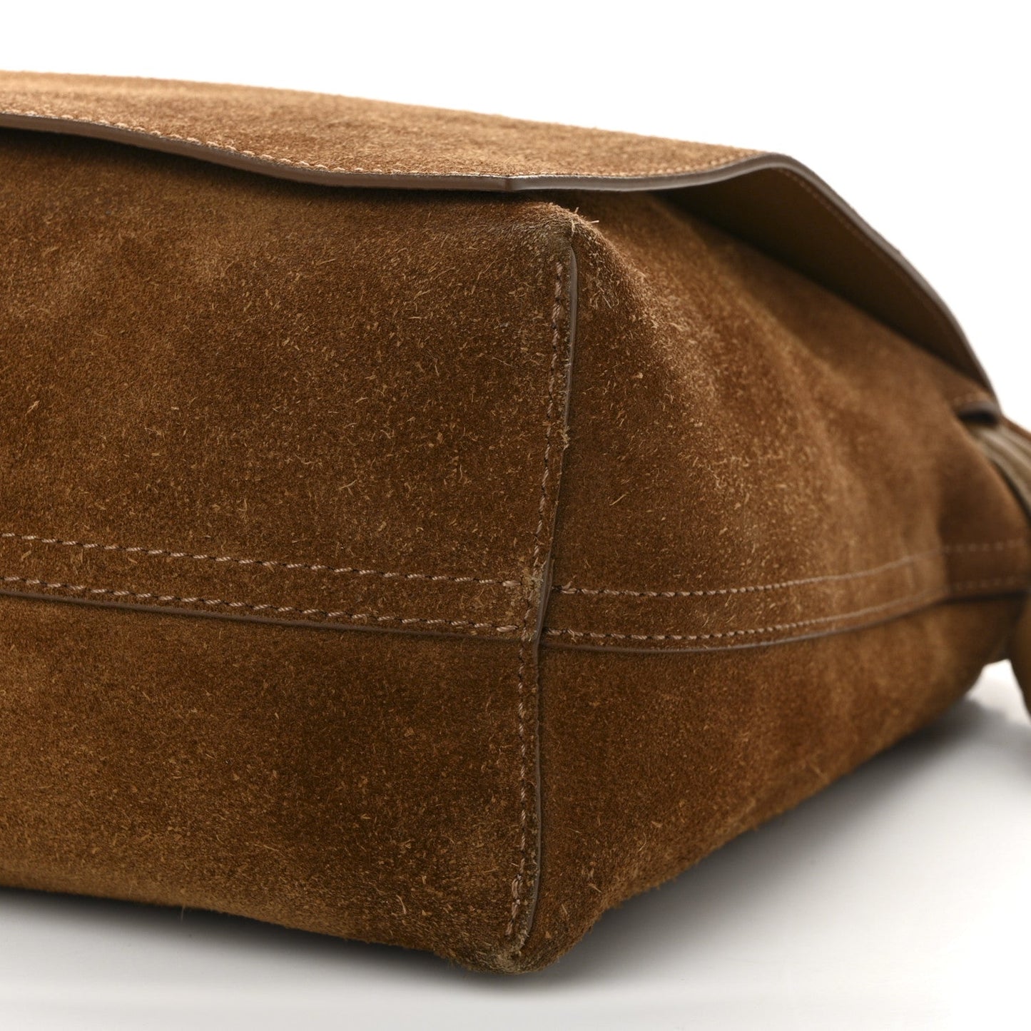 Suede Flamenco Satchel Tobacco
