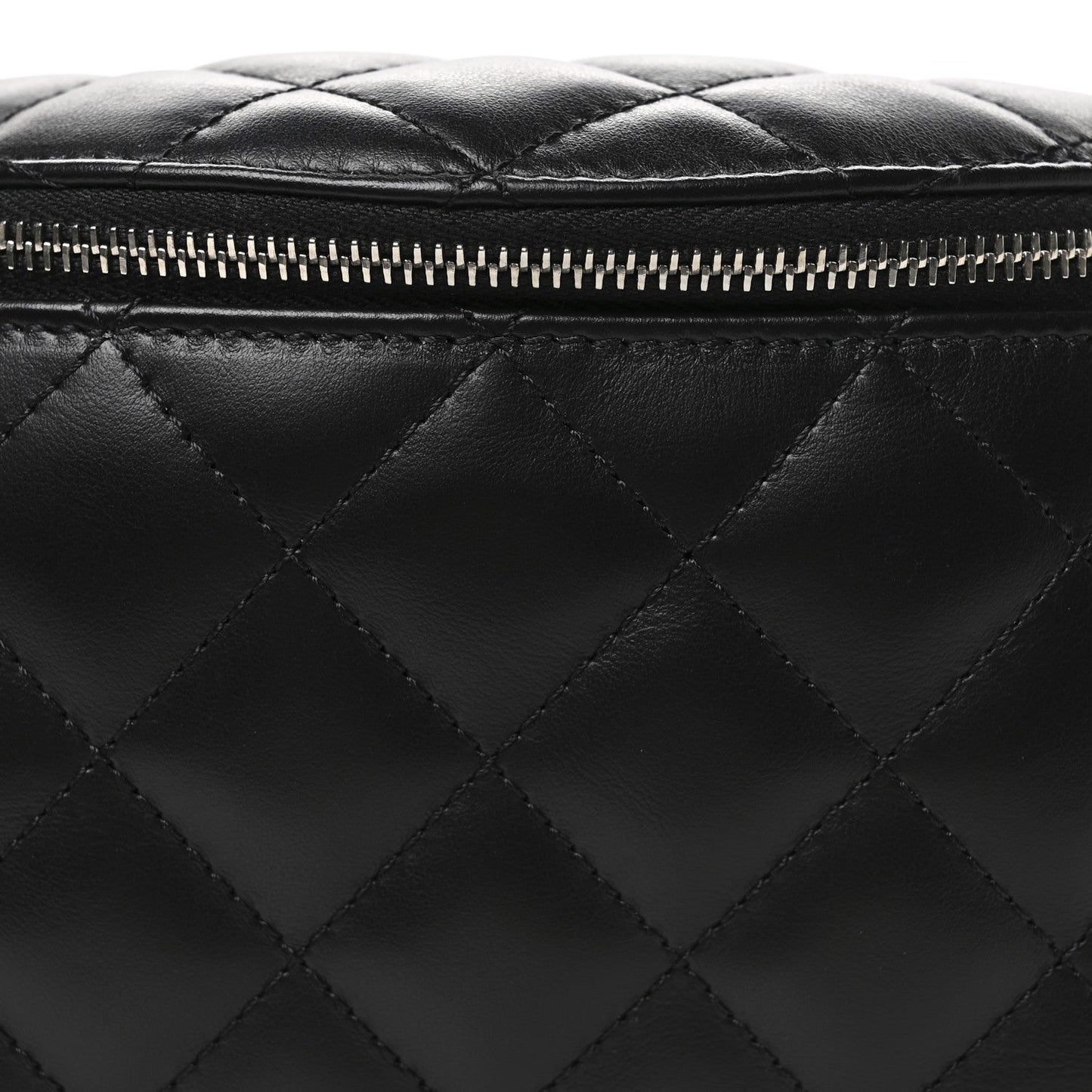 Calfskin Quilted Waist Belt Bag Black