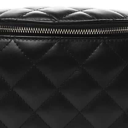Calfskin Quilted Waist Belt Bag Black
