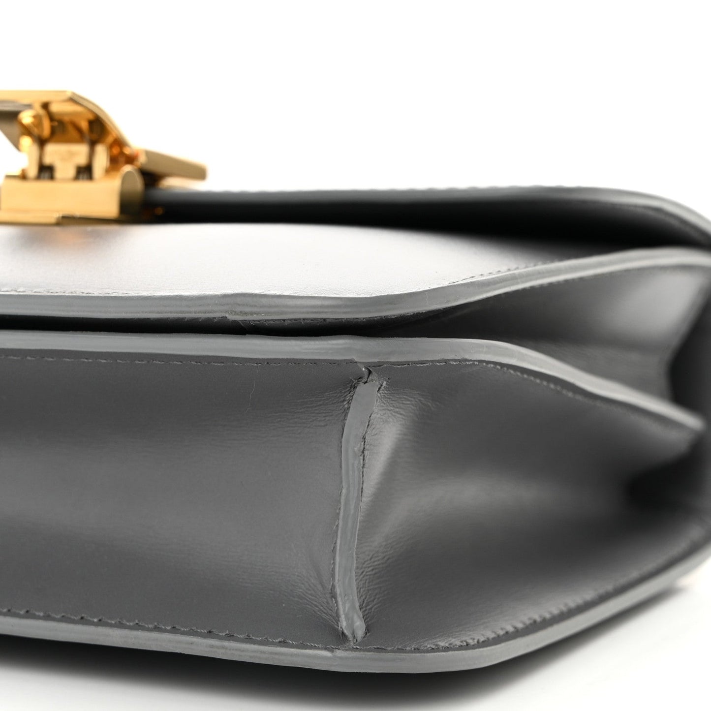 Box Calfskin Teen Classic Box Flap Bag Light Charcoal