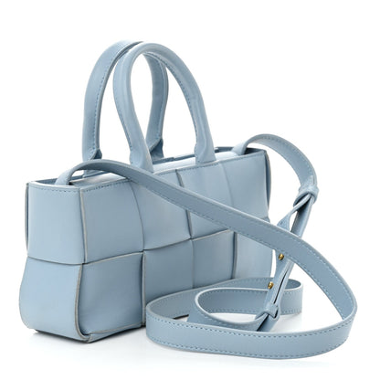 Nappa Maxi Intreccio Mini Arco East West Tote Ice Blue