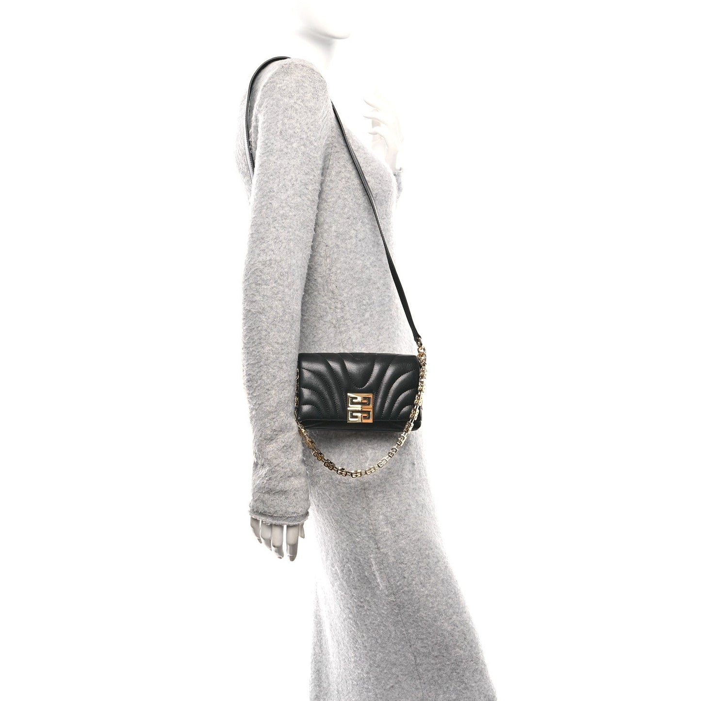 Calfskin Quilted Micro 4G Soft Bag Black