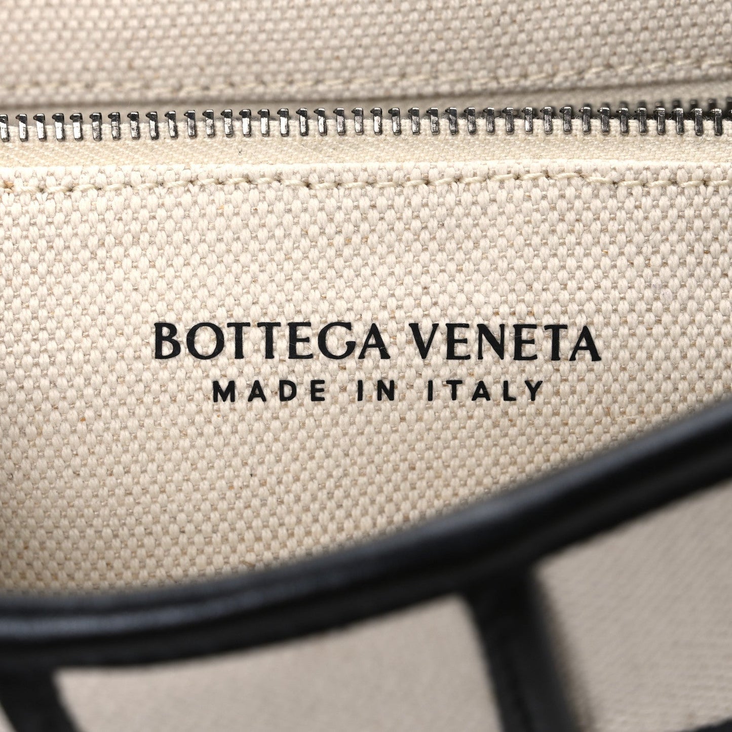 Canvas Intrecciato Padded Cassette Crossbody Bag Natural Black