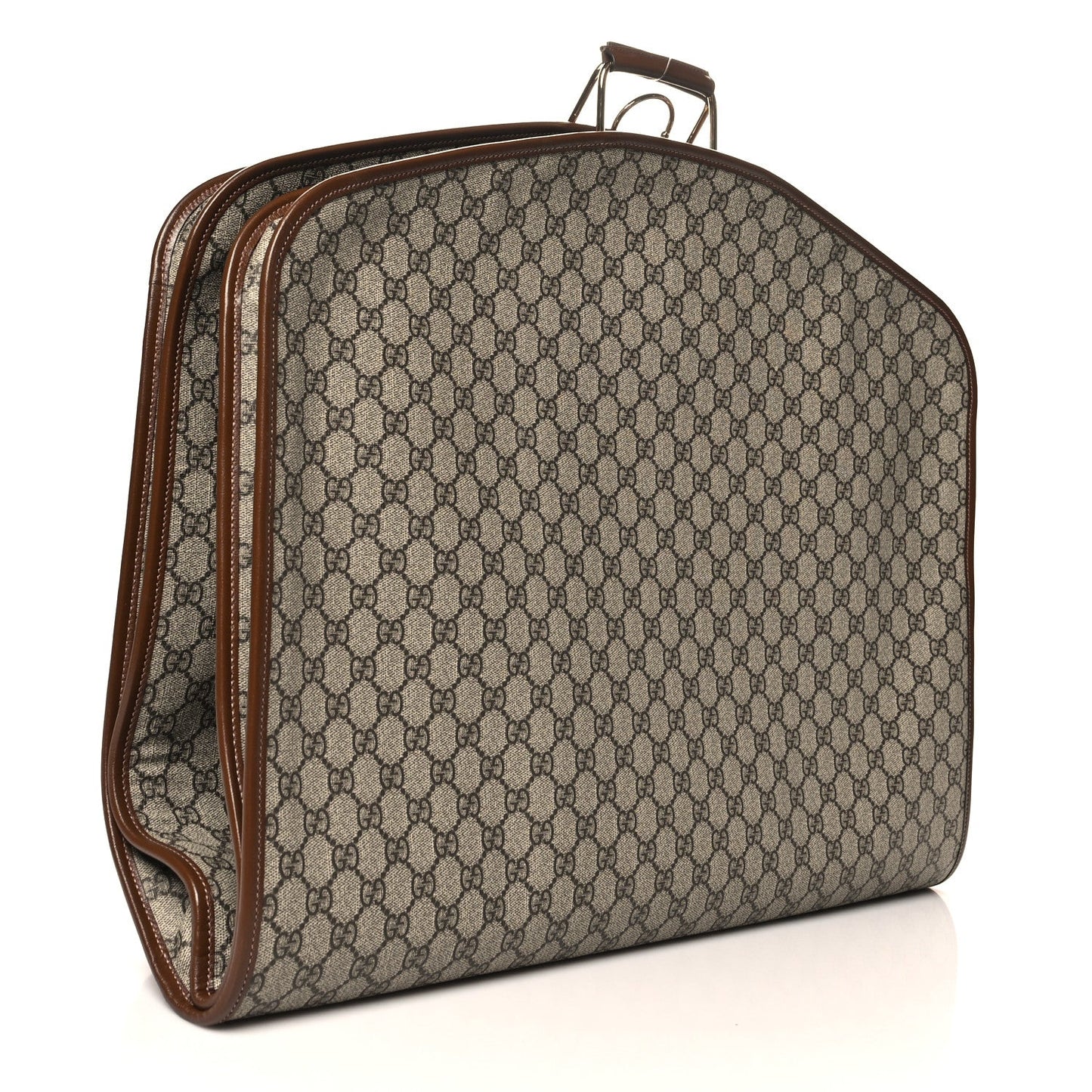 GG Supreme Monogram Azalea Calfskin Retro Interlocking G Hanger Garment Bag Beige Ebony Brown Sugar