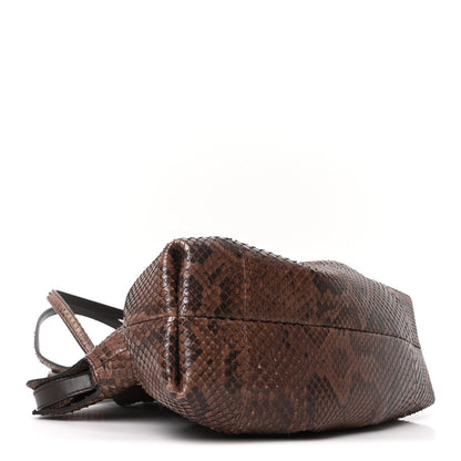 Snakeskin Small Dumpling Soft Bag Testa di Moro