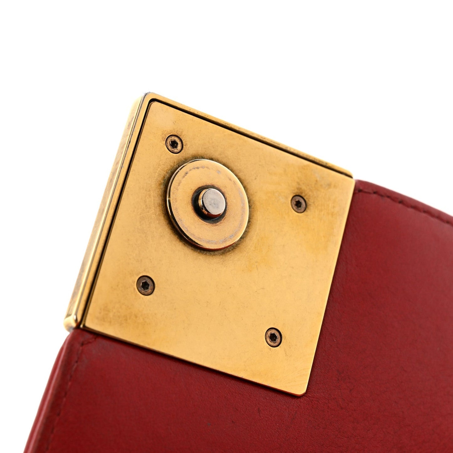 Lambskin Chevron Quilted Small Pyramid CC Flap Red