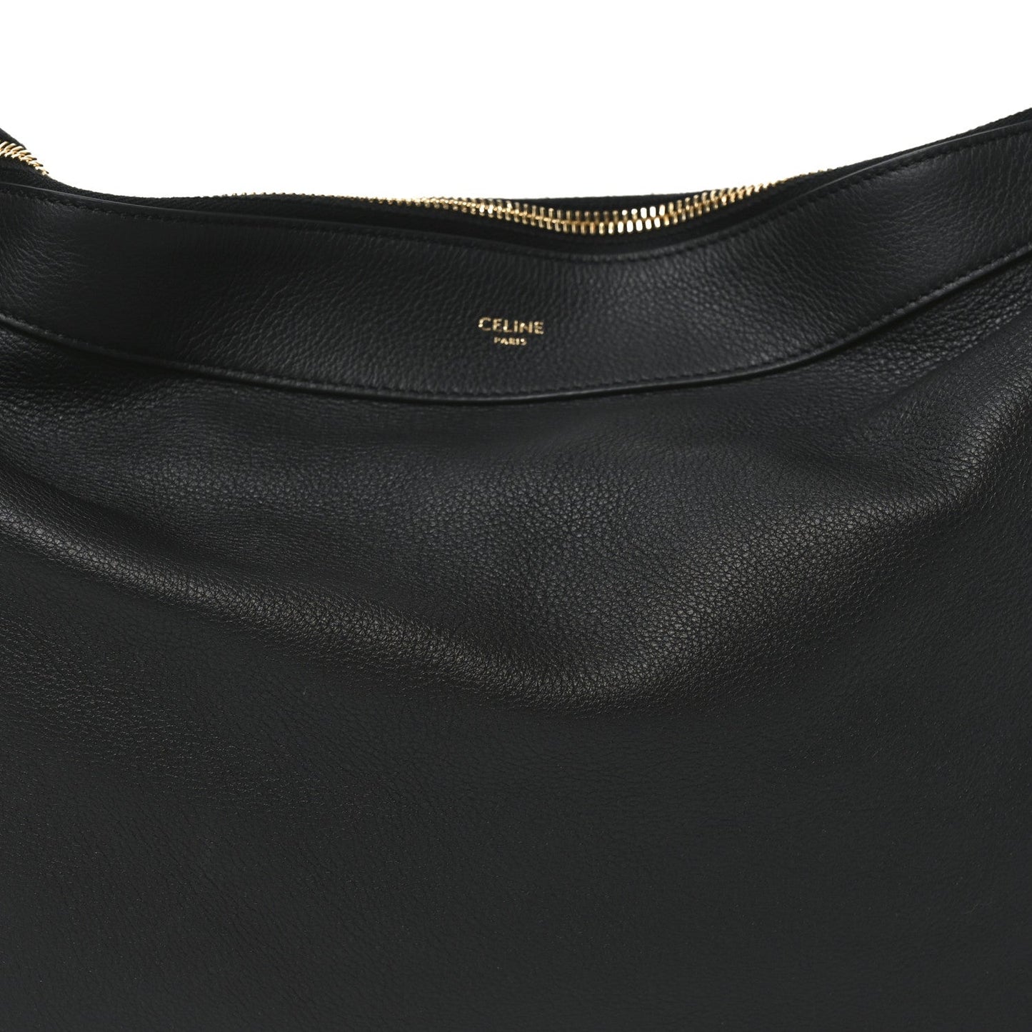 Supple Calfskin Large Romy Shoulder Bag Black