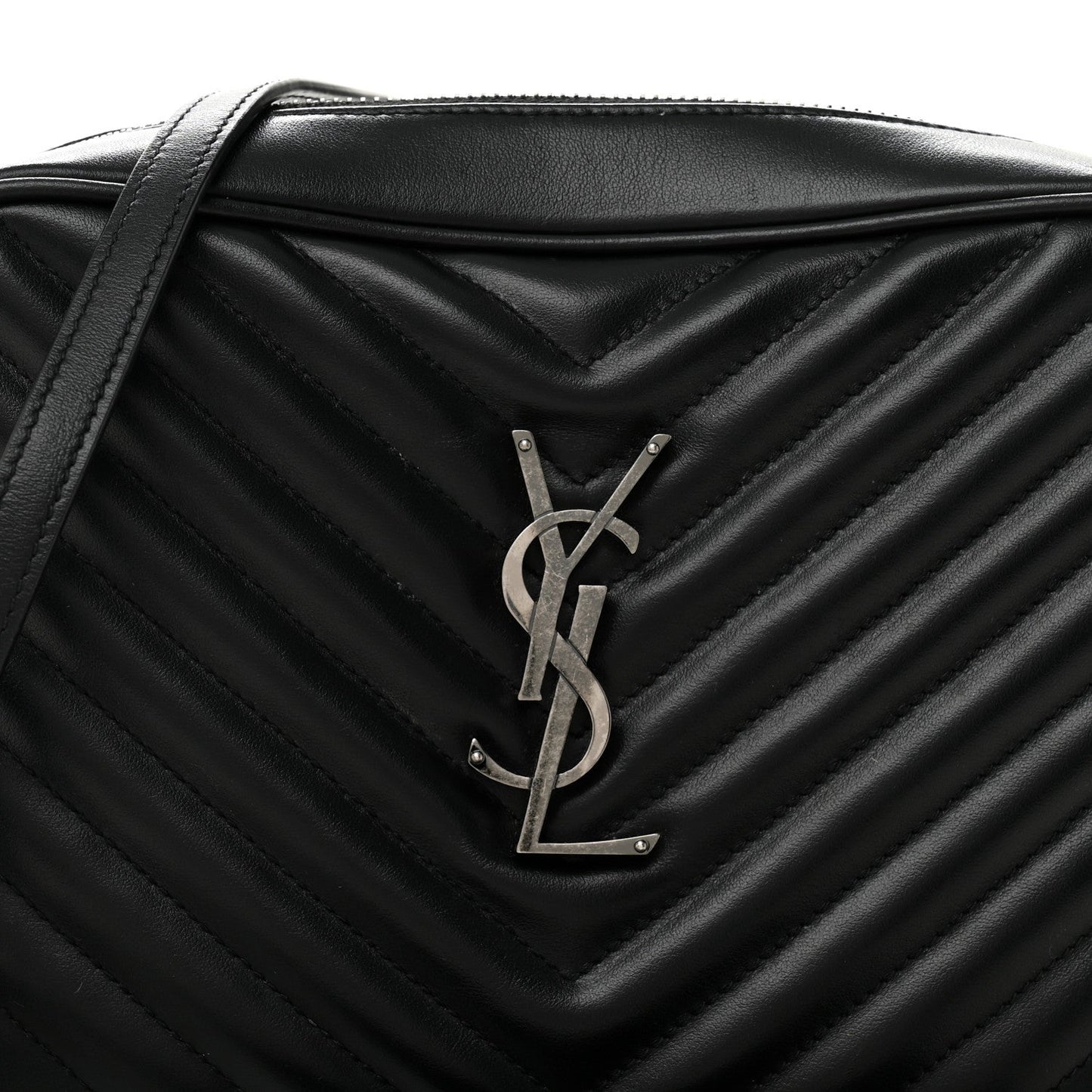 Calfskin Matelasse Monogram Lou Camera Bag Black