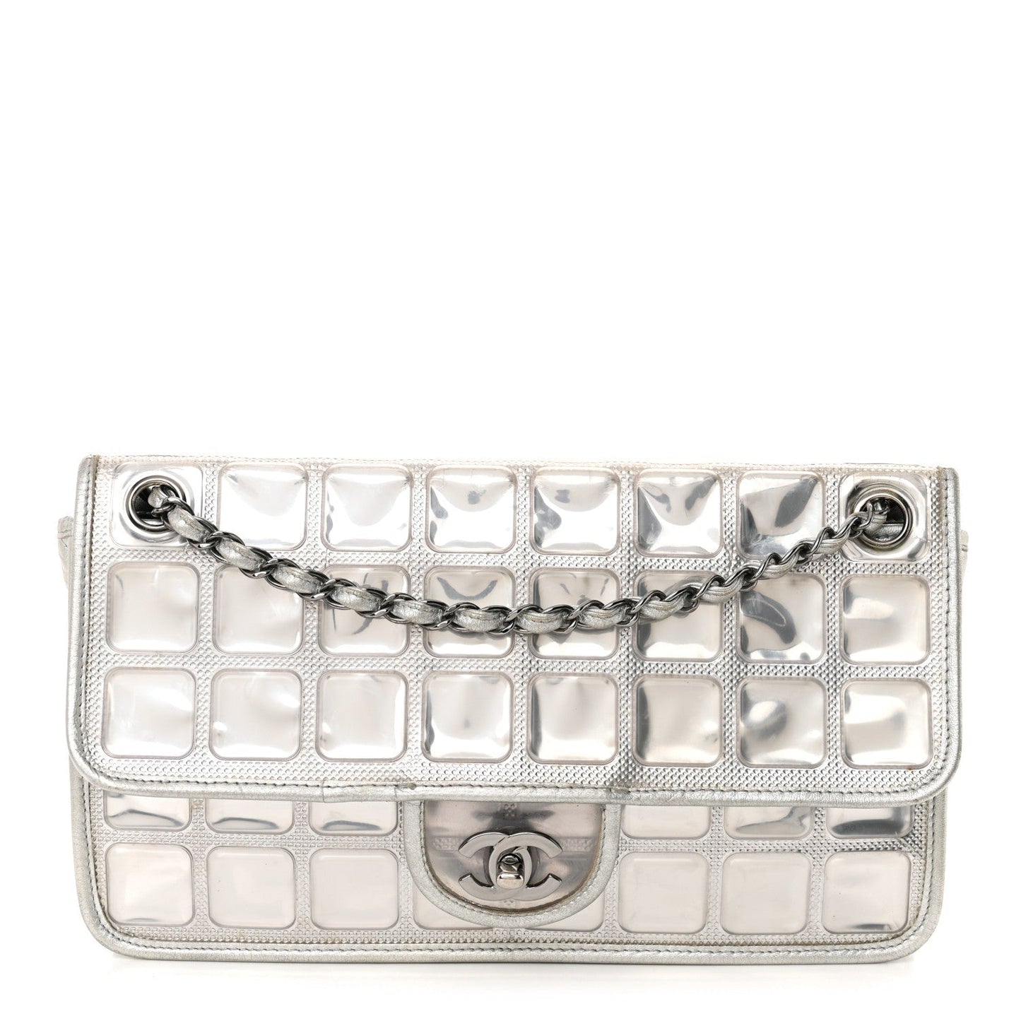 Vinyl Large Ice Cube Flap Silver