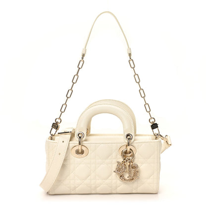 Lambskin Cannage Small Lady D-Joy Latte