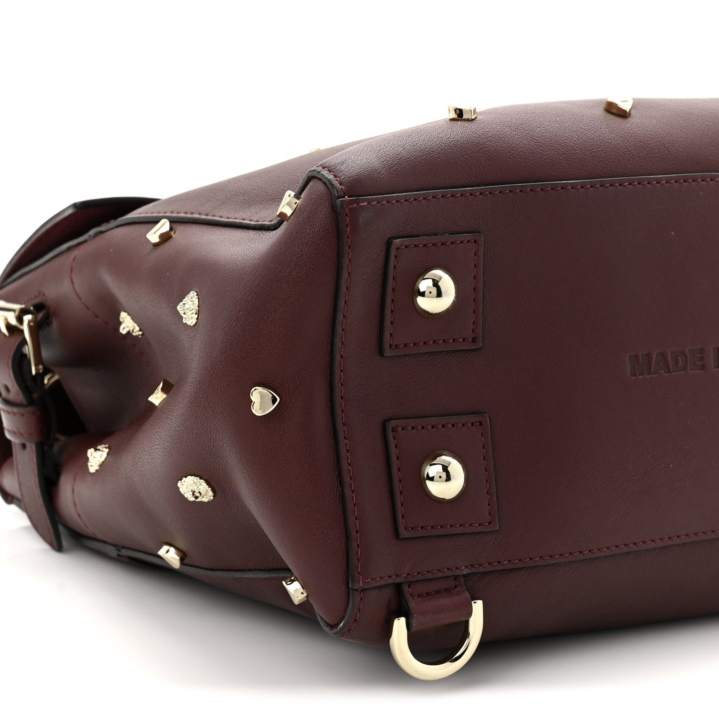 Calfskin Studded Medium Cara Delevingne Convertible Satchel Oxblood