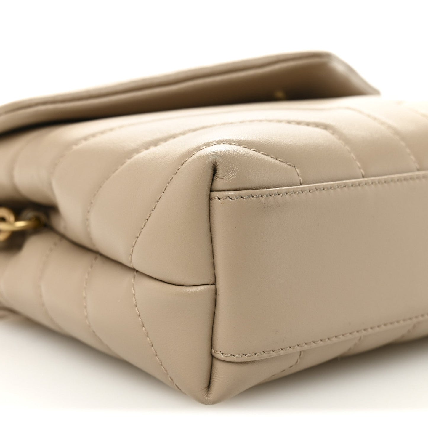Calfskin Y Quilted Monogram Toy Loulou Crossbody Bag Dark Beige