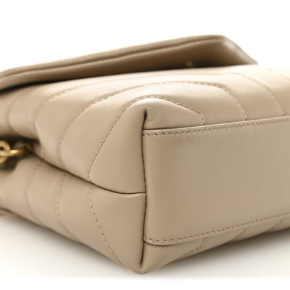 Calfskin Y Quilted Monogram Toy Loulou Crossbody Bag Dark Beige