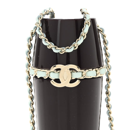 Lucite Lipstick Case On Chain Burgundy Blue