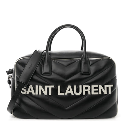 Calfskin Medium Miles Logo Bowler Duffel Bag Black