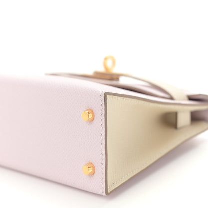 Epsom Horseshoe Mini Kelly Sellier 20 Mauve Pale Craie