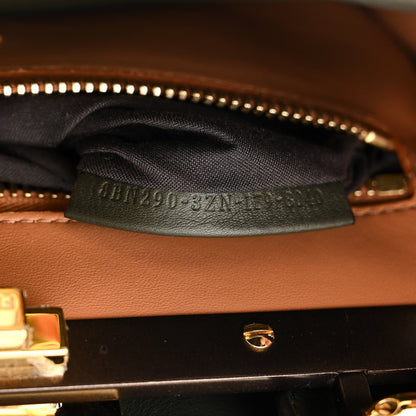 Vitello Seta Shiny Nappa Medium Peekaboo Iconic Satchel Verde Prato Makeup