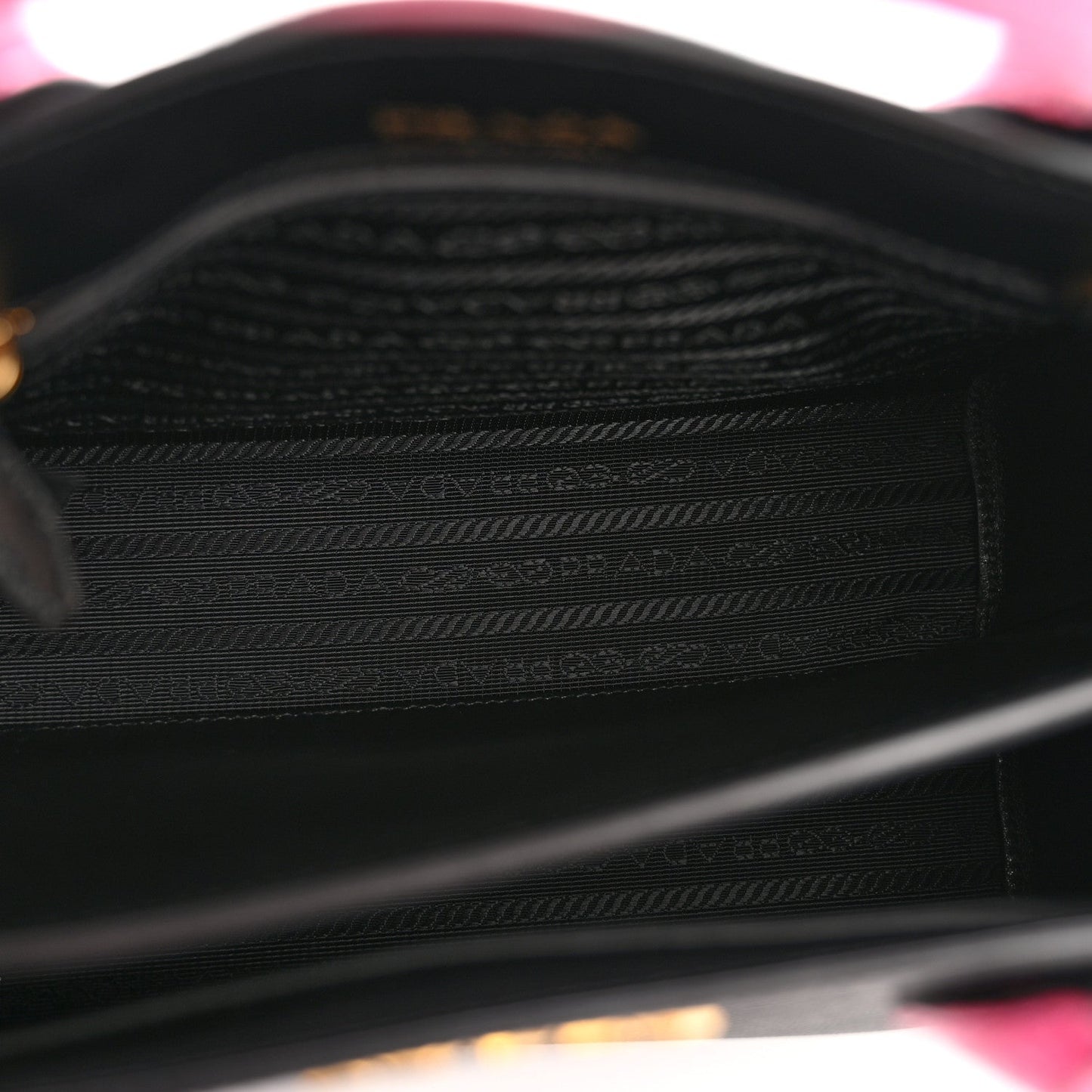 Saffiano Cuir Crocodile Mini Double Bag Black Magenta