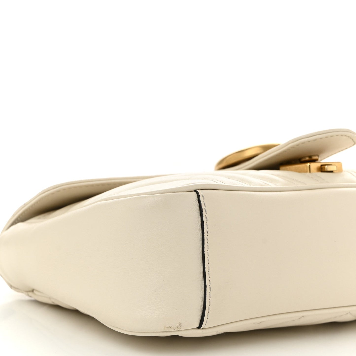 Calfskin Matelasse Small GG Marmont Shoulder Bag White