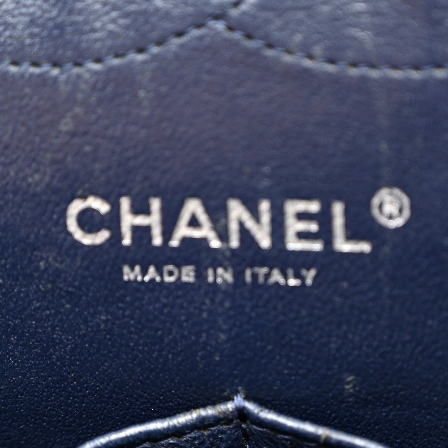 Caviar Quilted Jumbo Double Flap Navy Blue