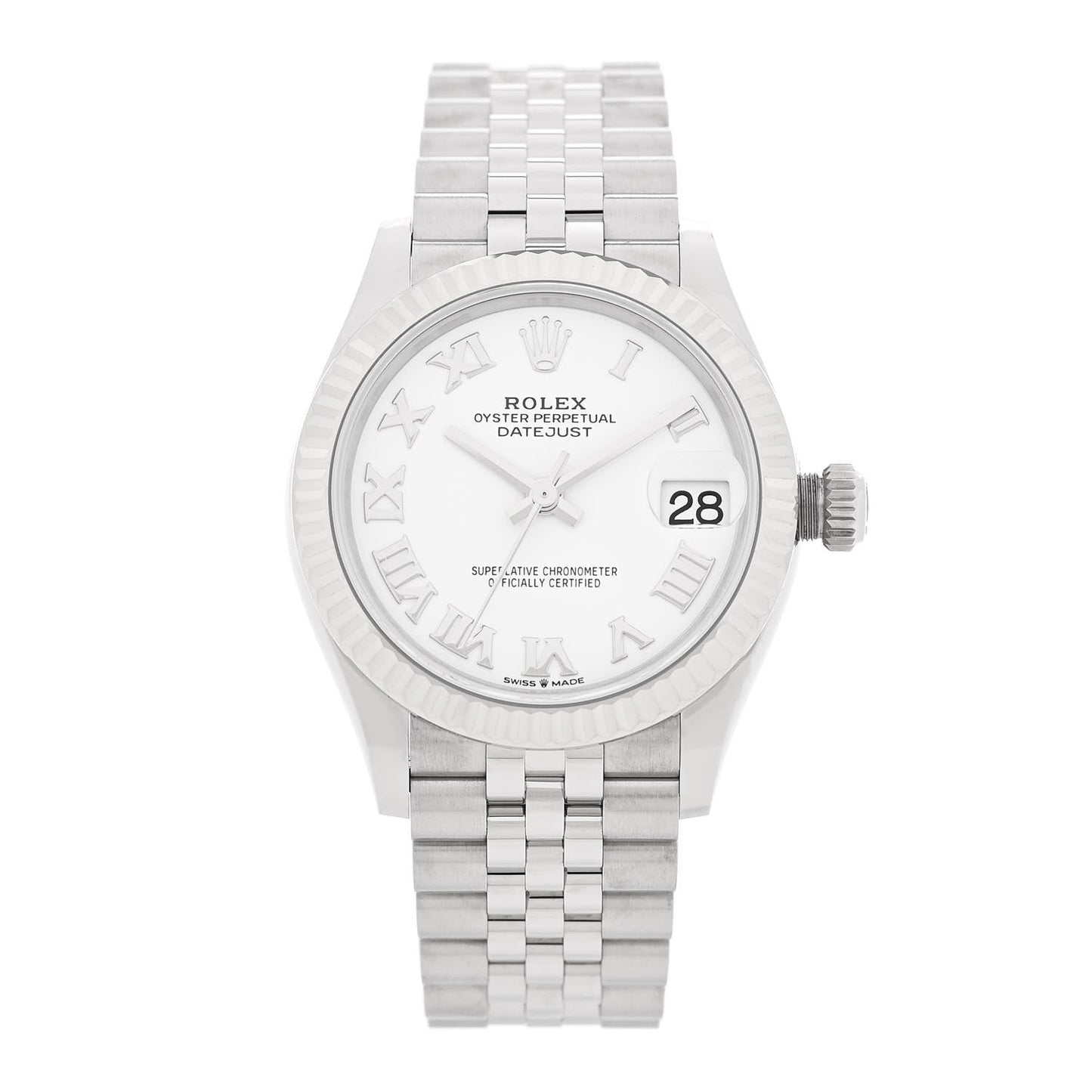 Stainless Steel 18K White Gold 31mm Oyster Perpetual Datejust Watch White Roman 278274