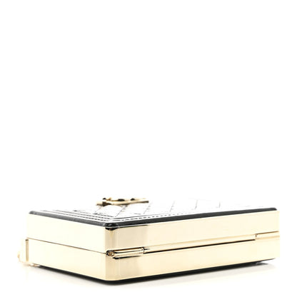 Patent Calfskin Boy Minaudiere Black