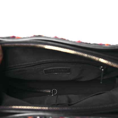 Tweed Calfskin Medium Gabrielle Hobo Black Red Blue