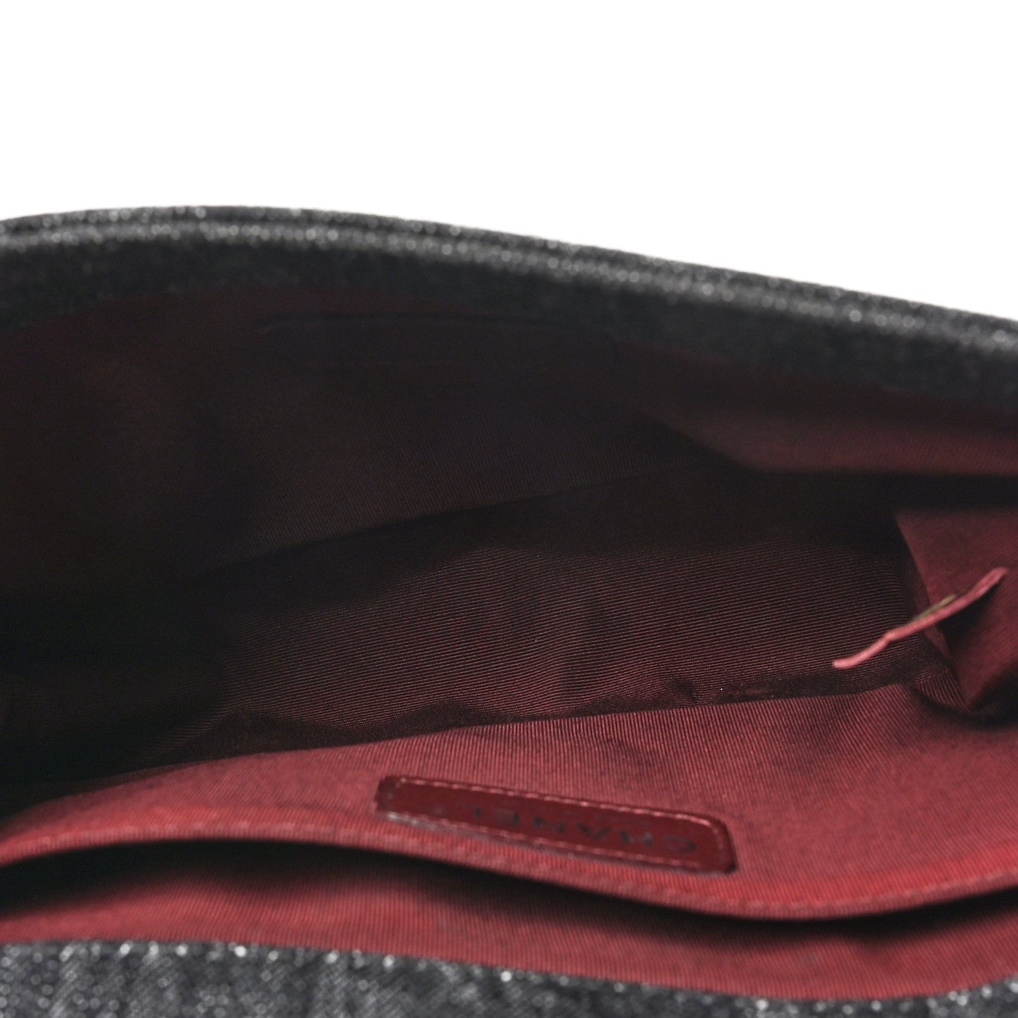 Denim Quilted Medium Boy Flap Black