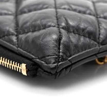 Aged Calfskin Quilted Reissue Phone Holder With Chain Bag Black
