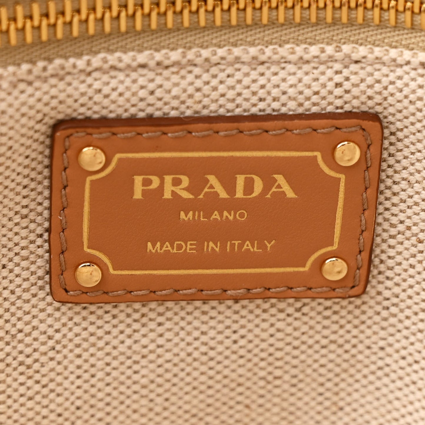 Linen Vitello Large Logo Tote Natural