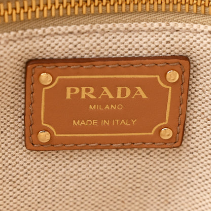 Linen Vitello Large Logo Tote Natural
