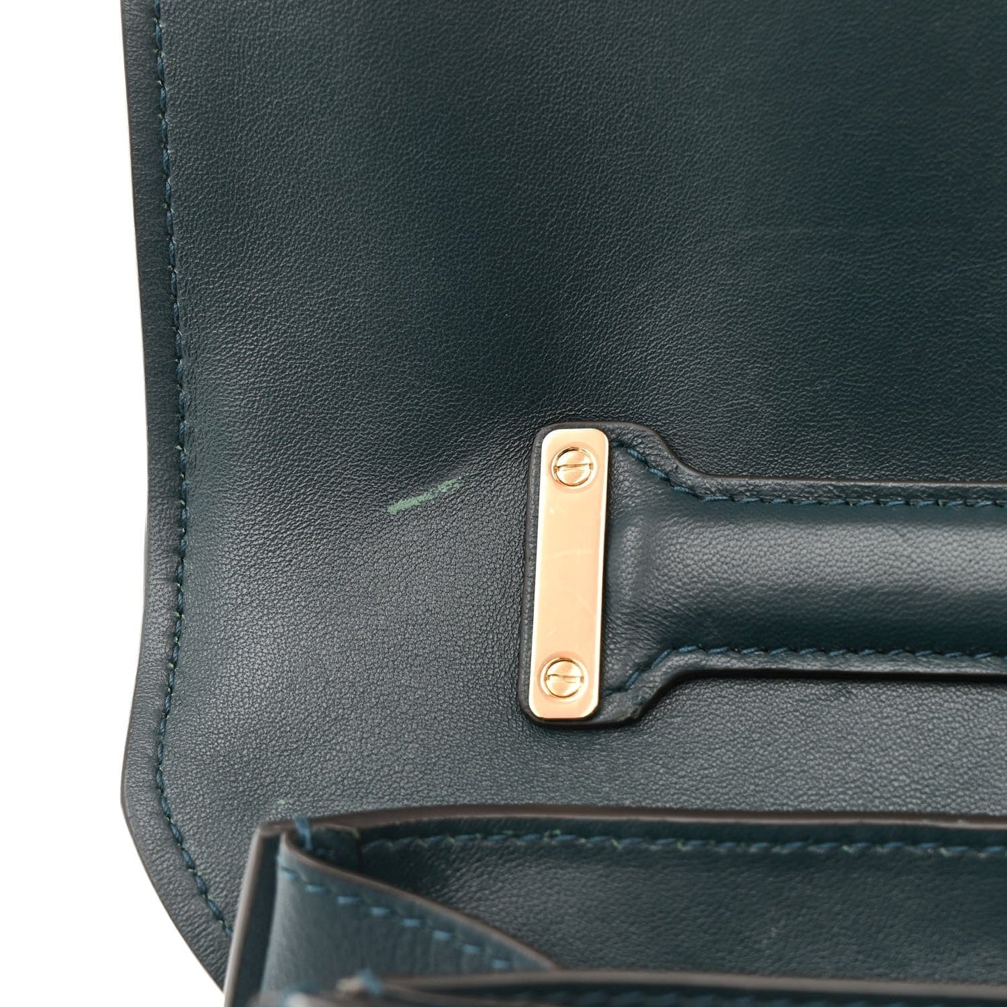 Calfskin Embossed Small Margot Top Handle Divisa Green