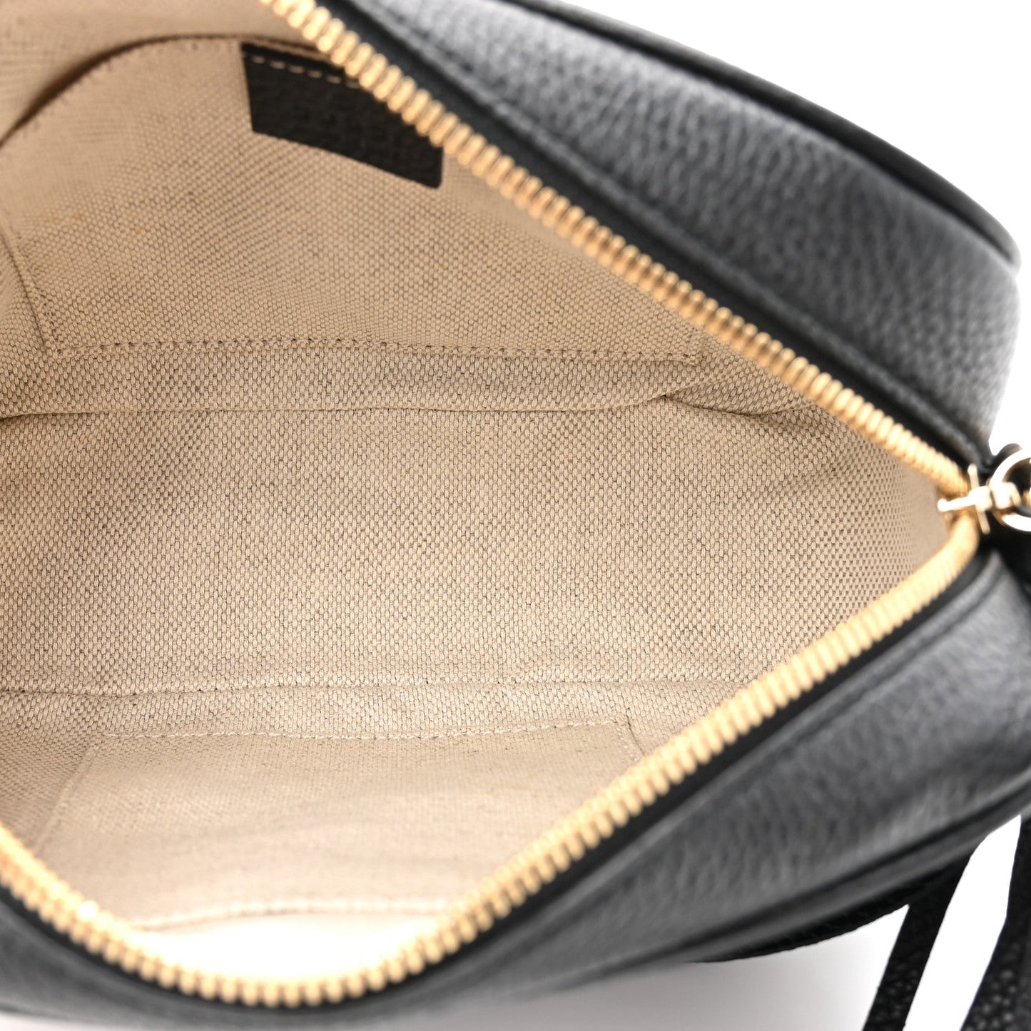 Pebbled Calfskin Small Soho Disco Bag Black