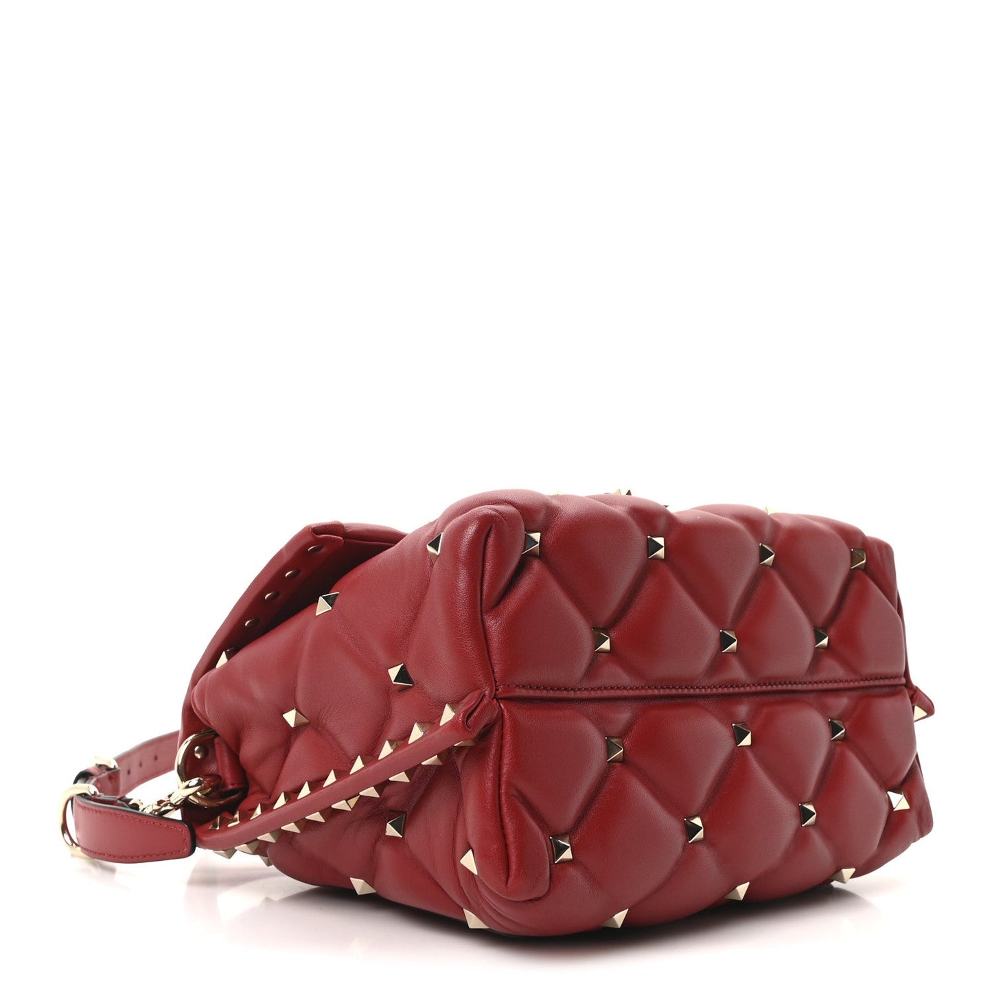 Nappa Medium Candystud Top Handle Bag Rosso Valentino