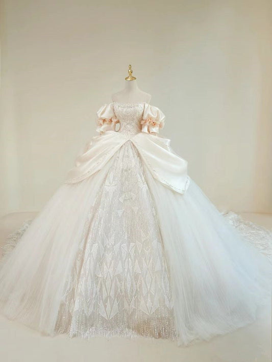 A line Evening Gown Long Party Prom Dresses Strapless Wedding Dresses