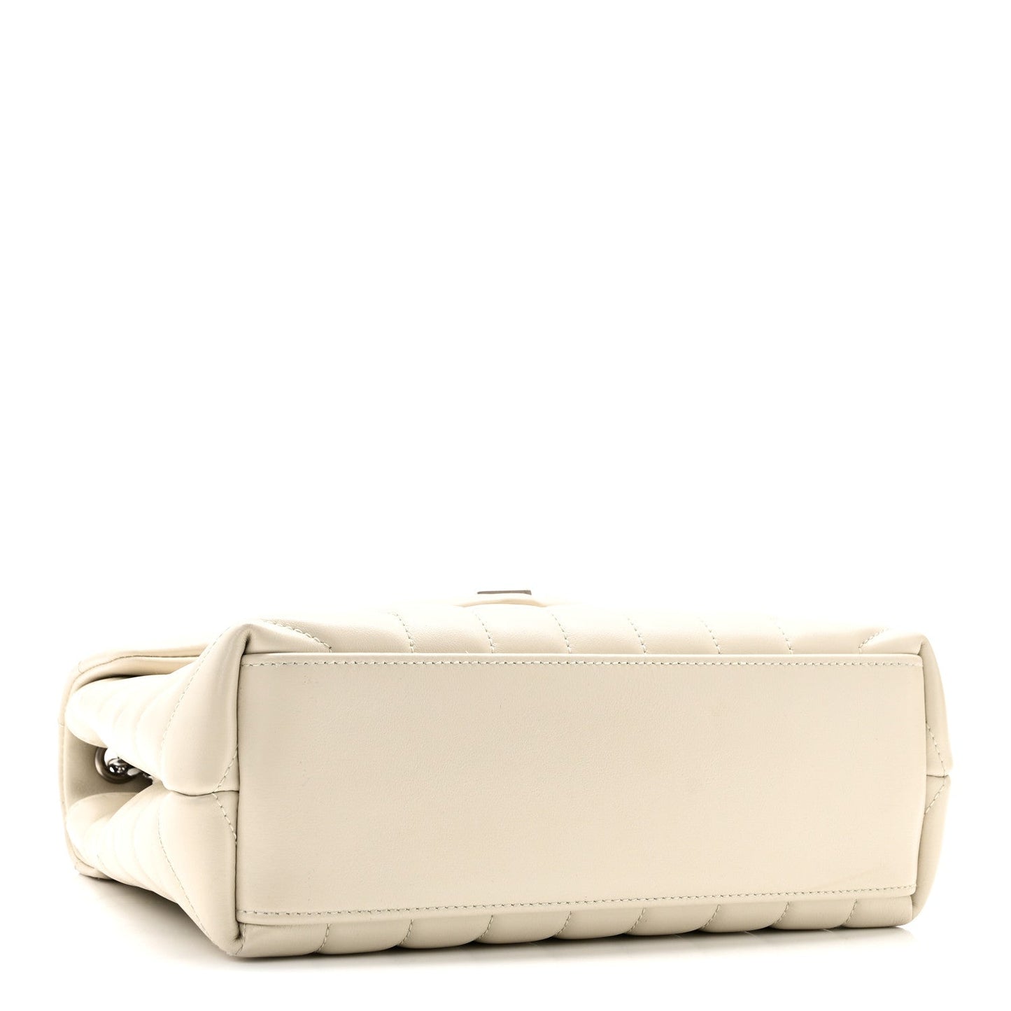 Calfskin Y Quilted Monogram Small Loulou Chain Satchel Ivory