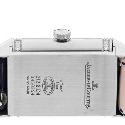 Stainless Steel Alligator Diamond 24mm Reverso Classic Duetto Manual Winding Watch Silver Q2588422